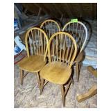 GROUP OF 4 SPINDLE BACK CHAIRS