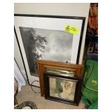 GROUP OF WALL ART, FRAMED PICTURES, ETC, 16 IN X 1