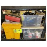 GROUP OF MISC PLUMBING ITEMS, FITTINGS, PIPE WRENC