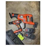 BLACK AND DECK DRILL AND SAW ZAW SET WITH BATTERY