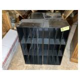 GROUP OF 4 METAL ORGANIZERS, 34 IN X 12 IN X 14 IN