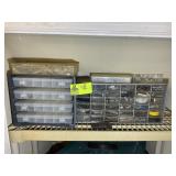 TWO SMALL PLASTIC STORAGE BINS