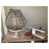 DECORATIVE PLANE 22IN WIDE, CANDLE HOLDER, ETC