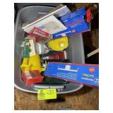 TOTE WITH ASSORTED HOME REPAIR ITEMS