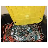 TOTE OF EXTENSION CORDS