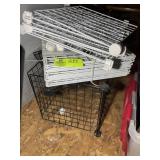 GROUP OF METAL STORAGE CUBES AND TOTE