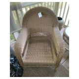 PLASTIC WICKER CHAIR 32IN WIDE