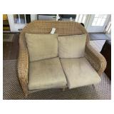 PLASTIC WICKER LOVE SEAT 54IN LONG