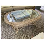 PLASTIC WICKER COFFEE TABLE 28NX47INX17IN