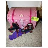 TOY BOX WITH KIDS TOYS AND STARWARS ROLLER SKATES