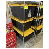 METRO RACK STORAGE TOTE HOLDER WITH THREE TOTES 23