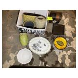 BOX OF DECORATIVE VASES AND BOWLS