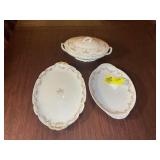 THREE PIECES OF LIMOGES FLORAL PATTERN SERVING DIS