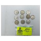 10 1968 KENNEDY HALF DOLLARS