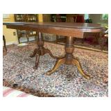 DOUBLE PEDESTAL FINE DINING TABLE, 44 IN X 69 IN X