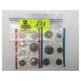 2 1980S COIN SETS, SUSAN B ANTHONY, KENNEDY HALF D