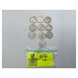 10 1968 KENNEDY HALF DOLLARS