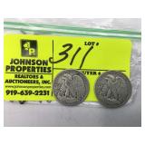 2 1942 WALKING HALF DOLLARS