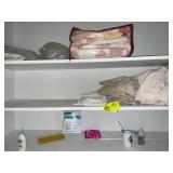 GROUP OF LINENS AND TOWELS IN MASTER BATH