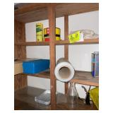 CONTENTS OF SHELF RIGHT SIDE, SHRINK WRAP, LAMP, 1