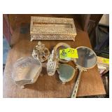 BATHROOM VANITY SET, GOLD COLORED, GARAGE