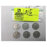 1940, 1942, TWO 1943, 1944, 1945 LIBERTY HALF DOLL