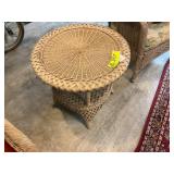 WICKER PATIO TABLE, GARAGE