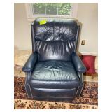 BLUE LEATHER RECLINER