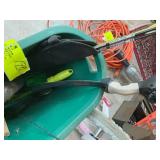 BUCKET WITH BOW AND ARROWS, BAT, GOLF CLUB, GARAGE
