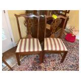 PAIR OF UPHOLSTERED SEAT WOOD FINE DINING STRAIGHT