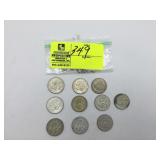 10 1967 KENNEDY HALF DOLLARS