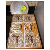 GROUP OF SERVING TRAYS