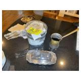 GROUP INCLUDING, SILVER PLATED BUTTERDISH, PYREX D