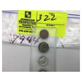 1944 HALF DOLLAR, QUARTER, DIME, NICKEL, PENNY