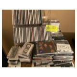 GROUP OF ASSORTED CDS AND CASSETTE TAPES, 2ND FLOO