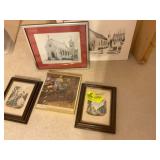 GROUP OF FRAMED PRINTS, 8 IN X 10 IN UP TO 13 IN X