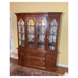 JAMESTOWN STERLING LIGHTED CHINA HUTCH, TWO PIECE,