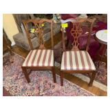 PAIR OF UPHOLSTERED SEAT WOOD FINE DINING STRAIGHT