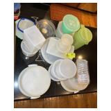 GROUP OF TUPPERWARE AND PLASTIC STORAGE CONTAINERS