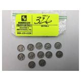 12 1940S MERCURY DIMES