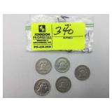 1951, 1961, TWO 1962 FRANKLIN HALF DOLLAR