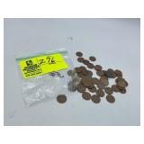 50 LINCOLN (WHEAT) PENNIES, ASSORTED YEARS