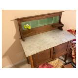 VINTAGE MARBLE TOP WASH STAND, 36 IN X 18 IN X 42