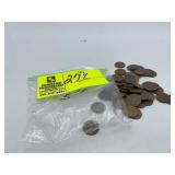 50 LINCOLN (WHEAT) PENNIES, ASSORTED YEARS