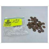 50 LINCOLN (WHEAT) PENNIES, ASSORTED YEARS