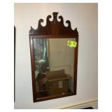 WOODEN FRAMED HANGING MIRROR, 20 IN X 36 IN