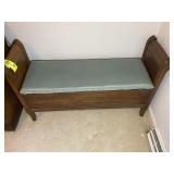 STORAGE BENCH WITH UPHOLSTERED SEAT, 45 IN X 14 IN