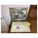 PAIR OF DECORATIVE PRINTS, 17.5 IN X 11.5 IN AND 1