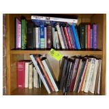 TWO SHELVES OF ASSORTED BOOKS, VARIOUS TITLES AND