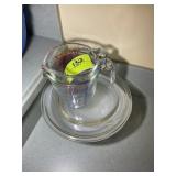 GROUP OF PYREX PIE PLATES, MEASURING CUPS